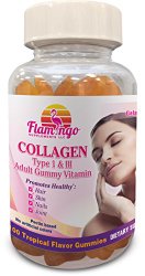 Collagen Supplement Type 1 & 3 Gummies- Delicious Orange Flavor. Good for Hair, Skin, Joints. Vegetarian, Kosher, Gelatin-free, NO artificial colors. Love the gummy or money-back! 100 Ct