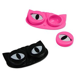 DCI Cat Eyes Contact Lens Case, Black/Pink