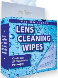 Disposable Lens Cleaning Towelettes – Includes 21 towelettes in a package