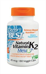 Doctor’s Best Natural Vitamin K2 MenaQ7 Capsules, 180 Count
