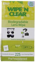 Flents Wipe n Clear Biodegradable Lens Wipes, 225 Count