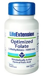 Life Extension Optimized Folate (l-methylfolate), 1000 Mcg, Vegetarian Tablets, 100-Count