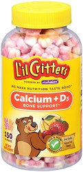 L’il Critters Calcium Gummy Bears with Vitamin D3, Fun Swirled Flavor, 150-Count