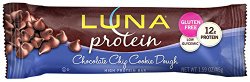 LUNA PROTEIN – Gluten Free Protein Bar – Chocolate Chip Cookie Dough – 1.59 oz, (12 Count)