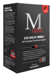 Mdrive Elite Energizing Testosterone Booster with Cordyceps, Fenugreek and KSM-66, 90 Count