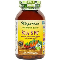 MegaFood – Baby & Me, Supports Strength, Balance & Mood of a Woman During Pregnancy, 120 Tablets (Premium Packaging)