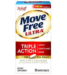 Move Free Ultra Triple Action Joint Supplement with Type II Collagen, Hyaluronic Acid, and Boron for Joint, Cartilage, and Bone Support