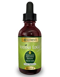 Nascent Iodine Supplement – High Potency Liquid Drops for Thyroid Support – One Bottle Last 3 Months – Iodine Edge