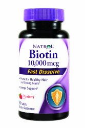 Natrol Biotin Fast Dissolve Tablets, 10,000 mcg, 60 Count