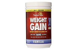 Naturade Weight Gain Instant Nutrition Drink Mix, Vanilla ,20.3 Ounce