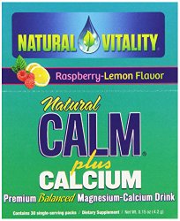 Natural Vitality, Natural Calm plus Calcium Drink Powder, Raspberry-Lemon, 30 ct