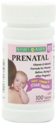 Nature’s Bounty Prenatal Vitamins, 100 Tablets