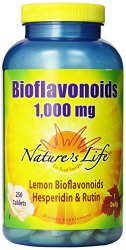 Nature’s Life Bioflavonoids Tablets, Lemon, 1000 Mg, 250 Count