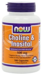 NOW Foods Choline and Inositol, 100 Capsules / 500mg