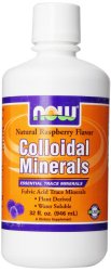 Now Foods Colloidal Minerals, Natural Rasberry Flavor, 32-Ounce