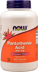 NOW Foods Pantothenic Acid 500mg, 250 Capsules