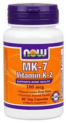 Now Foods Vitamin K-2 (MK7) Veg Capsules, 100 mcg, 60 Count