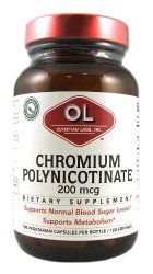 Olympian Labs Chromium Polynicotinate, Chromemate, 200mcg (Pack of 2)