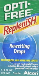 Opti-Free Replenish Rewetting Drops, 0.33 fl oz (10 ml) (Pack of 3)