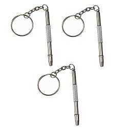OptiPlix 4 Function Mini Eyeglass Screwdriver Keychain – Ideal Eyeglasses Repair Tool – Tighten and Fix Glasses, Toys & Other Small Items 3pk