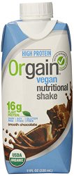 Orgain Vegan Nutritional Shake, Smooth Chocolate, 11 Ounce (Pack of 12)