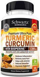 Premium Turmeric Curcumin 1300mg with Bioperine® (95% Standardized Curcuminoids) Non GMO, Gluten Free. Extra Strength Turmeric Pills with Black Pepper. No Binders. Made in the USA Money Back Guarantee
