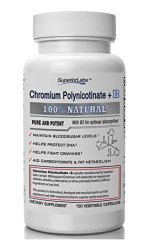Pure Chromium Polynicotinate Supplement – Made In USA – 200mcg + Vitamin B3 for Optimal Absorption, Veggie Cap, 14 week Supply, 100% Money Back Guarantee