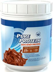 Pure Protein Whey Protein Powder, Rich Chocolate, 1 Pound