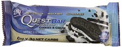 Quest Nutrition Protein Bar, Cookies and Cream 12 bars, (2 Pack, 25.44 oz each)