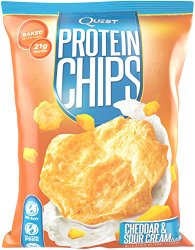 Quest Nutrition Protein Chips, Cheddar & Sour Cream, 21g Protein, Baked, 1.2oz Bag, 8 Count