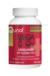 Qunol Mega CoQ10 Softgels, 100 Mg, 120 Count
