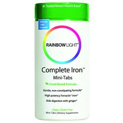 Rainbow Light Complete Iron System Food-Grown Iron Supplement Tablets  60 Count Bottle