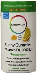 Rainbow Light Vitamin D3, 1000 IU Sunny Gummy, 100-Count