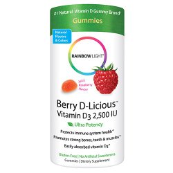 RAINBOW LIGHT Vitamin D3 2500 LU, Berry D-Licious, 50 Count