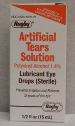 Rugby Artificial Lubricant Tears Eye Solution 0.5 OZ (PACK OF 3)
