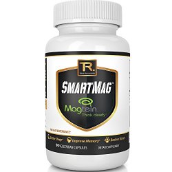 SMART MAG: Magnesium Threonate Blend With Taurate And Glycinate – Patented And Clinically Proven Magtein Supplement – 90 Vegetarian Capsules