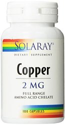 Solaray Copper Capsules 2mg, 100 Count