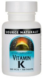 Source Naturals Vitamin K — 500 mcg – 100 Tablets