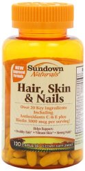 Sundown Naturals Hair, Skin & Nails, 120 Caplets
