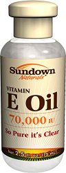 Sundown Naturals Vitamin E Oil, 70,000 IU, 2.5 Ounces (Pack of 3)
