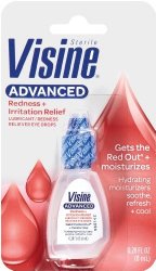 Visine Advanced Relief Redness Reliever Eye Drops, 0.28 Fluid Ounce Pack of 12