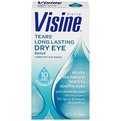 Visine Tears Lubricant Eye Drops Long Lasting Dry Eye Relief, 0.5 Fluid Ounce