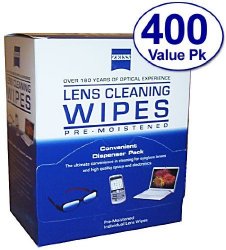 Zeiss Pre-Moistened Lens Cloths Wipes 200 Ct (Pack of 2)