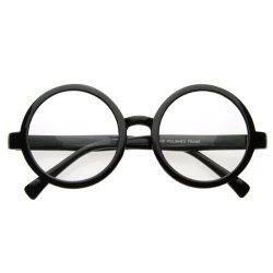 zeroUV – Vintage Inspired Eyewear Round Circle Clear Lens Glasses Eyeglasses (Black)