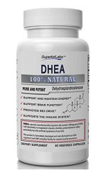 #1 DHEA By Superior Labs – 100% Natural, 100mg, 60 Vegetable Capsules – Made in USA, 100% Money Back Guarantee