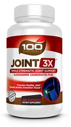 100 Naturals Joint 3X Triplex Joint Supplement with Glucosamine, Chondroitin Sulfate and MSM For Healthy Joints and Connective Tissue and Strong Joint Cartilage,200 Capsules