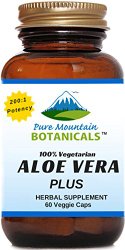 Aloe Vera Plus Capsules. 200:1 Extract. Kosher Organic Dried Aloe Vera Gel, Marshmallow Root, Slippery Elm