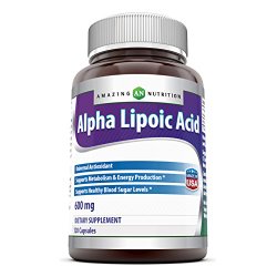 Amazing Nutrition Alpha Lipoic Acid 600 Mg 120 Capsules – High Potency – Powerful Antioxidant – 3rd Party Tested :: Certified Full Strength