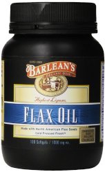 Barlean’s Organic Oils High Lignan Flax Oil Softgels, 100 Count Bottle, 1000 mg ea.