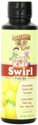 Barlean’s Organic Oils Kid’s Omega Swirl Fish Oil, Lemonade Flavor, 8 Ounce Bottle